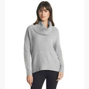 New! MICHAEL KORS Women's Wool-Blend Cowlneck Oversized Slouchy Sweater Gray XL
